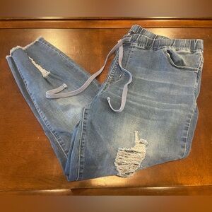 YMI Distressed Denim Joggers - 2X